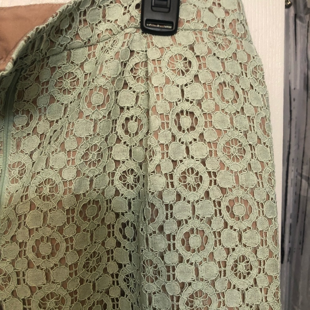 Victoria Beckham size 12 green lace shorts  flat front pockets lined NWOT - Picture 13 of 16